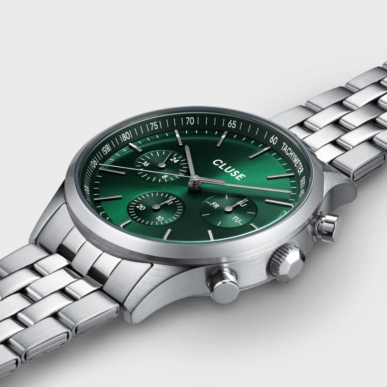 anthor_multifunction_watch_steel_green_silver_colour_2.webp Discount Anthéor Multifunction Watch Steel Green, Silver Colour Herren Uhren Silber | Anthéor