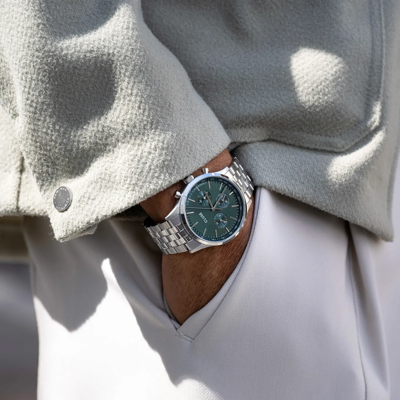 anthor_multifunction_watch_steel_green_silver_colour_8.webp Discount Anthéor Multifunction Watch Steel Green, Silver Colour Herren Uhren Silber | Anthéor