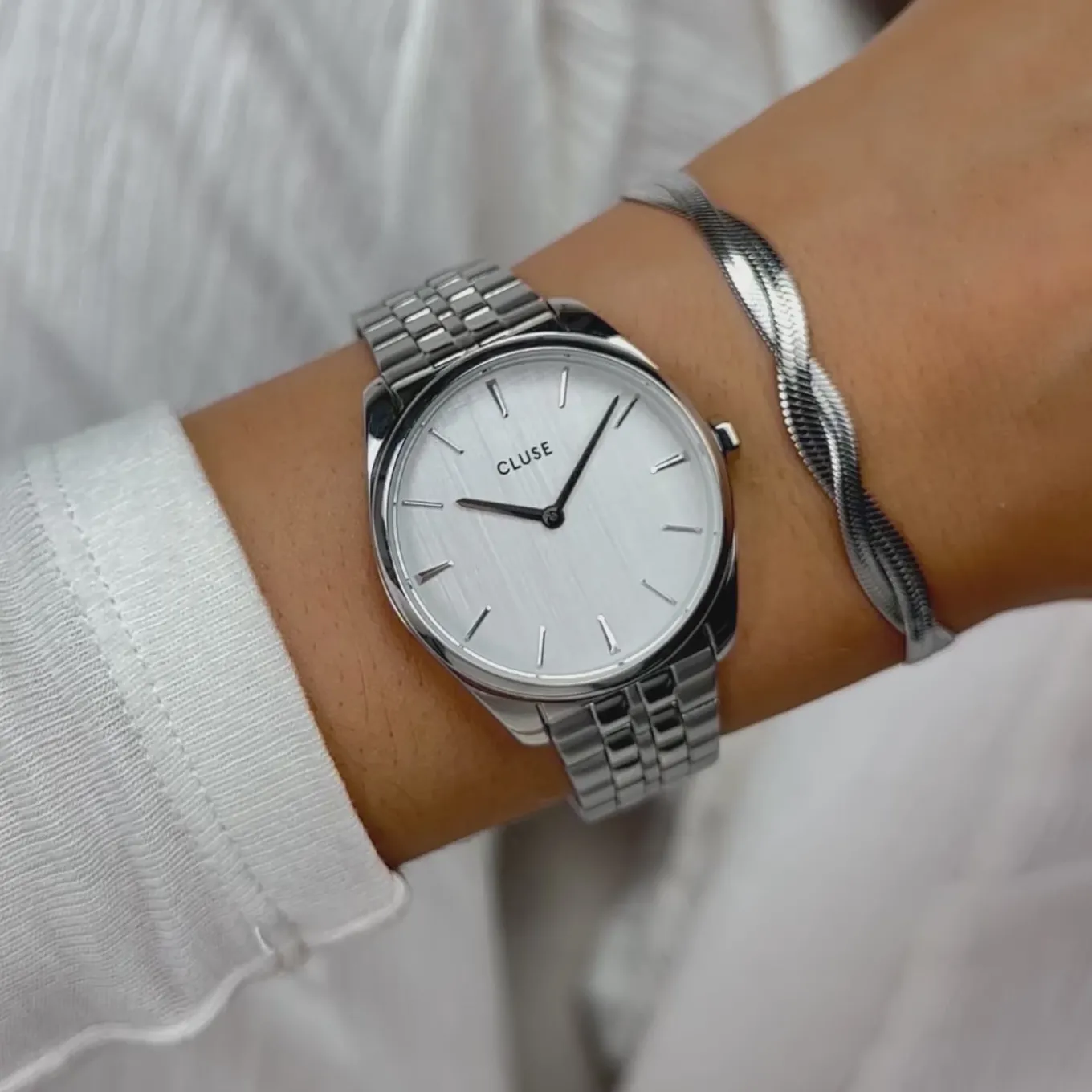 froce_petite_watch_steel_silver_linen_silver_colour_5.webp Outlet Féroce Petite Watch Steel, Silver Linen, Silver Colour Damen Uhren Silber | Féroce Petite