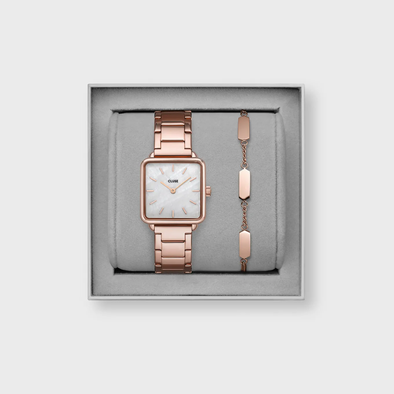 Best Gift Box La Tétragone Watch and Bracelet Rose Gold Colour Damen La Tétragone