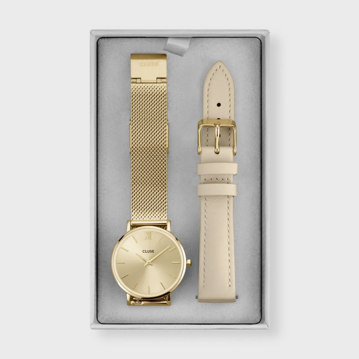 Best Sale Gift Box Minuit Watch and Strap, Gold Colour Damen Minuit
