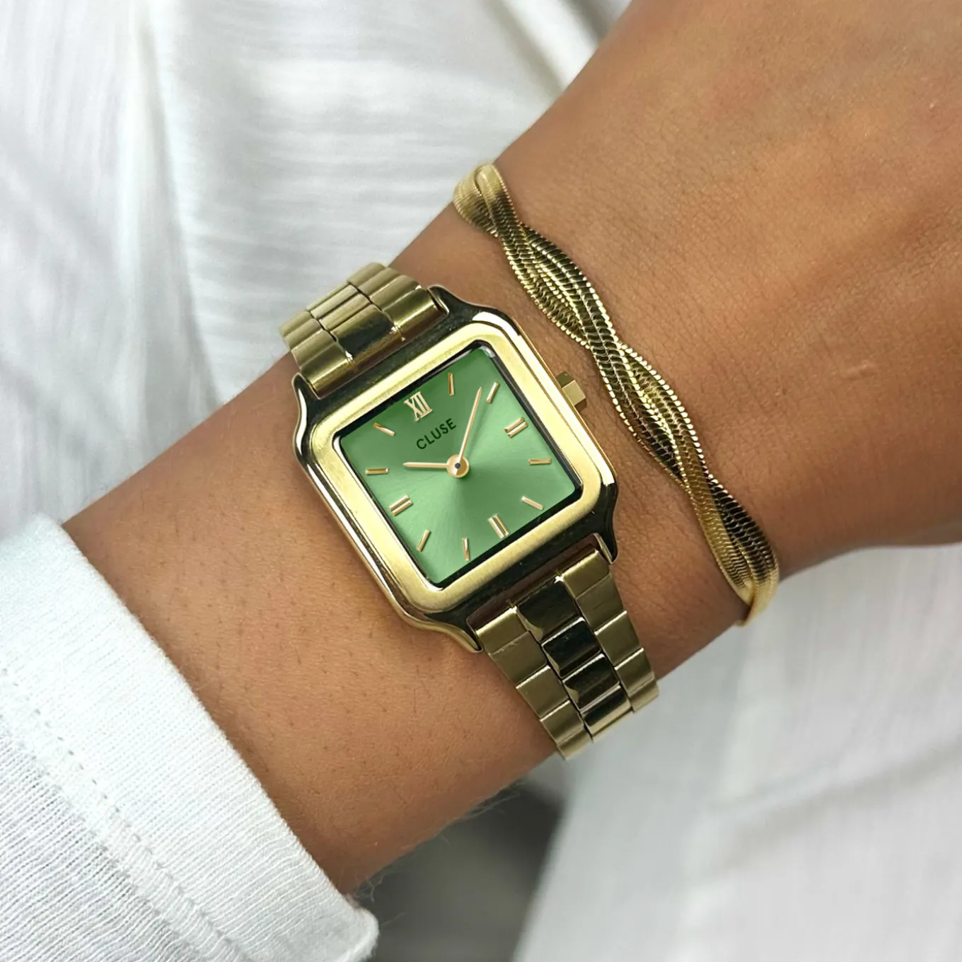 New Gracieuse Petite Watch Steel, Light Green, Gold Colour Damen Uhren Gold | Gracieuse Petite
