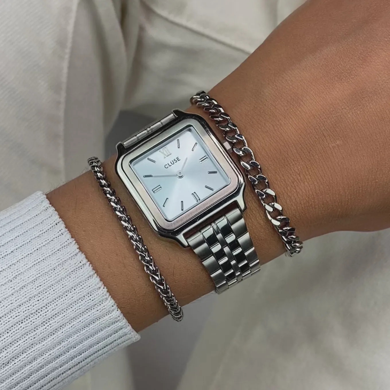 gracieuse_watch_steel_light_blue_silver_colour_6.webp Best Sale Gracieuse Watch Steel, Light Blue, Silver Colour Damen Uhren Silber | Gracieuse