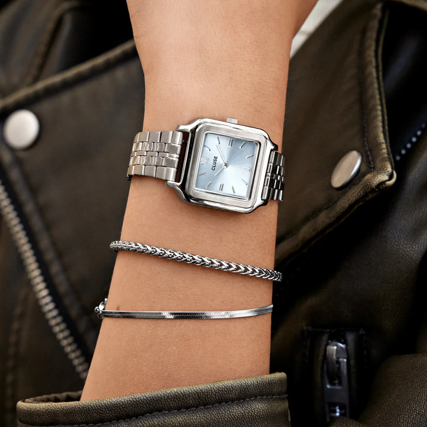 gracieuse_watch_steel_light_blue_silver_colour_7.webp Best Sale Gracieuse Watch Steel, Light Blue, Silver Colour Damen Uhren Silber | Gracieuse